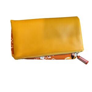 Rachel Palley Marigold leather and floral canvas clutch bag